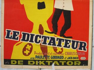 THE GREAT DICTATOR RR50s ' Charlie Chaplin / Paulette Goddard - Belgian poster 3
