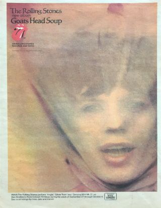 1973 The Rolling Stones " Goats Head Soup " Album Release Vintage Print Ad