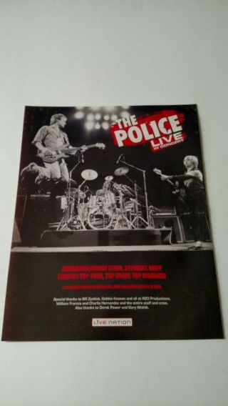 The Police Live In Concert (2007) Rare Print Promo Poster Ad