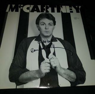 Paul McCartney autograph signed lp.  Beatles Promo white l.  p.  rare not 5