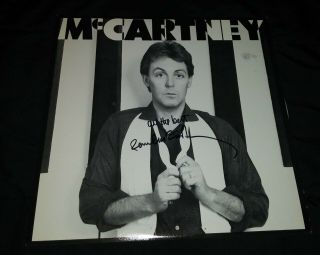 Paul McCartney autograph signed lp.  Beatles Promo white l.  p.  rare not 6