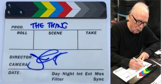 Rare Director John Carpenter Signed Clapper W/ The Thing Inscription Exact Proof