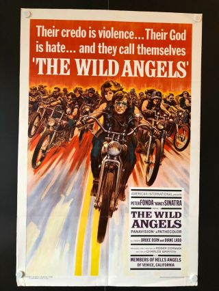 The Wild Angels One Sheet Movie Poster 1966 - 27 " X 41 " Ex
