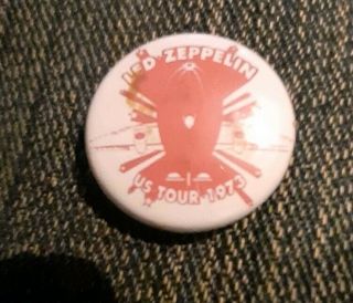 Vintage Pin Badge Led Zeppelin Us Tour 1973