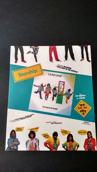 Starship " Knee Deep In The Hoopla " (1985) Rare Print Promo Poster Ad