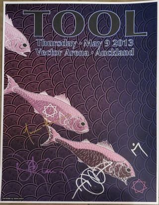 Signed 2013 Tool Tour Poster At Vector Arena In Auckland Au (5/09/13)