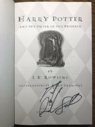 Daniel Radcliffe Signed Harry Potter Order Of The Phoenix Hardcover Book Jsa