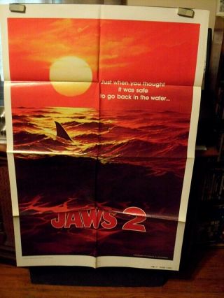 Jaws 2 1978 Rare Undated Teaser One - Sheet Movie Poster Roy Scheider