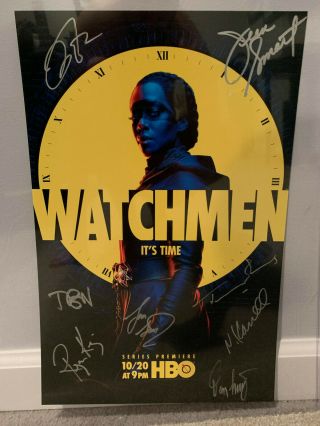Nycc Exclusive Cast Signed Watchmen 2019 Poster Hbo Regina King Jeremy Irons