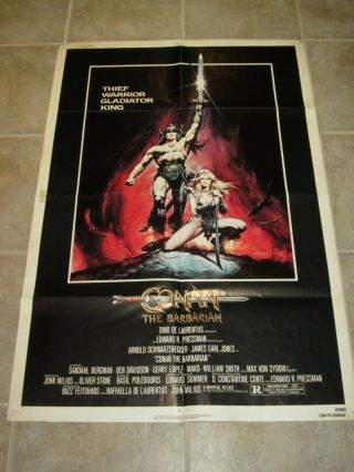 " Conan The Barbarian ",  1 Sheet Movie Poster,  1982 Arnold Schwarzenegger