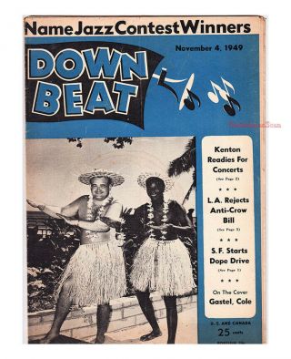 Down Beat 1949 Stan Kenton Johnny Guarnieri Elliot Lawrence Vaughn Monroe Jazz