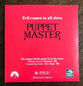 Paramount Full Moon Puppet Master 1989 Release Calendar RARE Horror VHS Promo M, 4