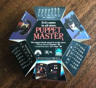 Paramount Full Moon Puppet Master 1989 Release Calendar RARE Horror VHS Promo M, 7