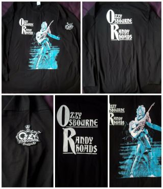 Ozzy Osbourne/randy Rhoads Tribute Long Sleeve T - Shirt Backprint,  Freepatch