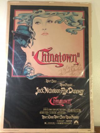 Vintage 1974 Chinatown Movie Poster Signed By Artist