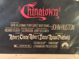 Vintage 1974 Chinatown Movie Poster Signed By Artist 3