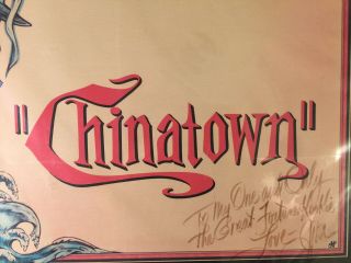 Vintage 1974 Chinatown Movie Poster Signed By Artist 6