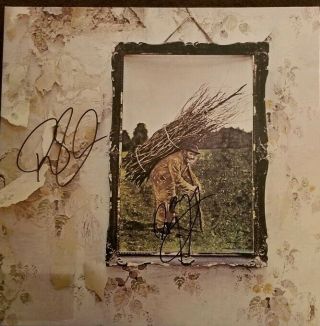 Led Zeppelin Autographed Record Album /signed By Jimmy Page And Robert Plant