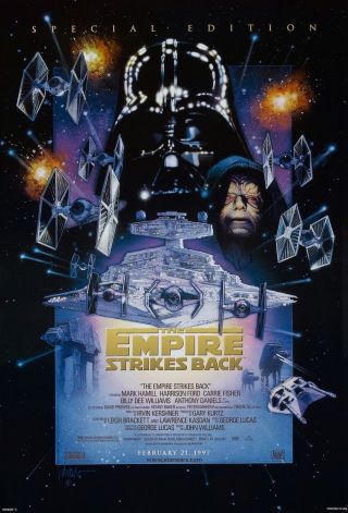 The Empire Strikes Back (1980) Movie Poster Re - Release 1997 Rolled 2 - S