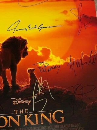 The Lion King DS Movie Poster CAST SIGNED Premiere Disney Simba Mufasa Beyonce 5
