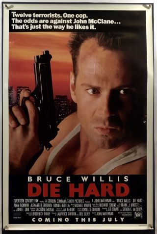 Die Hard Movie Poster (veryfine) One Sheet Rolled 1988 Bruce Willis 6245