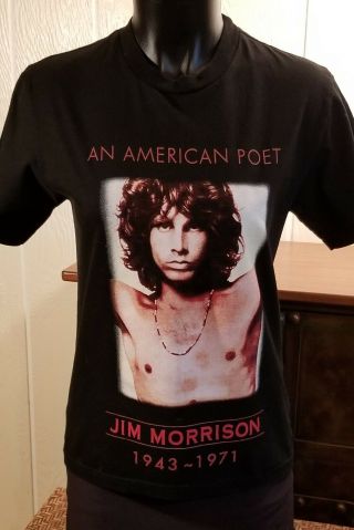Jim Morrison The Doors American Poet 2 Sided Graphic Blk T - Shirt By Thunder Sz S