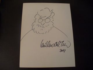 Guillermo Del Toro In Person Signed 8.  5x11 Self Portrait Sketch,  Exact Proof,