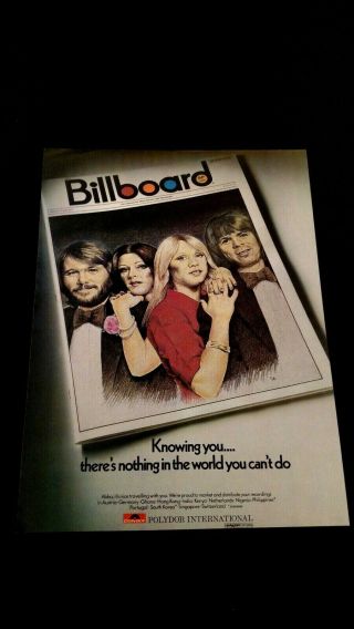 Abba " Knowing You " (1977) Rare Print Promo Poster Ad