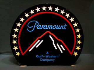Vintage Paramount Pictures Illuminated Studio Logo Dealer Sign