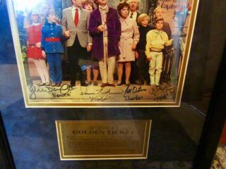 WILLY WONKA Full Cast 8x10 SIGNED PHOTO By Five Kids & GOLDEN TICKET Framed 7