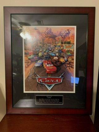Disney Pixar " Cars " Movie Print Signed/autographed By Cast With R&m Real