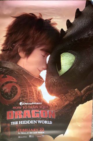 How To Train Your Dragon 3,  The Hidden World 48 " X 70 " Movie Theater Lobby Poster