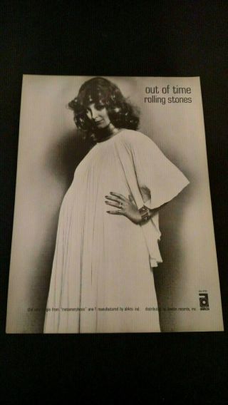 The Rolling Stones " Out Of Time " (1975) Rare Print Promo Poster Ad