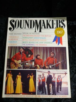 The Monkees The Supremes Sound Makers 1967 Rare Print Promo Poster Ad
