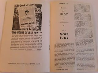 Judy Garland Theater Program 1961 Very Rare Stanley Theatre Jersey City 3