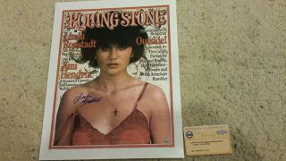 Linda Ronstadt Signed 11x14 " Gorgeous " Rolling Stone Cover " Photo - Steiner