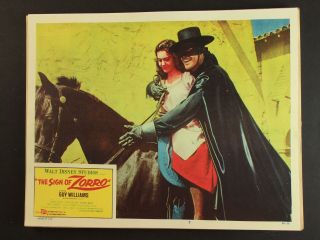 1958 The Sign Of Zorro Disney Movie Lobby Card Guy Williams