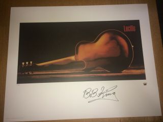 Bb King Hand Signed Art Print Lucille S/n Lithograph King Of The Blues