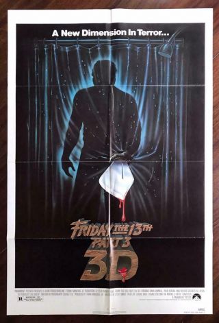 Friday The 13th Part 3 3d Horror Slasher Gore Jason Voorhees Orig Movie Poster