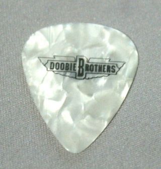 The Doobie Brothers // Patrick Pat Simmons 2008 Tour Guitar Pick // Pearl White