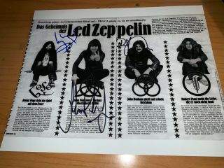 Led Zeppelin 10 x 8 signed by Robert Plant,  Jimmy Page & John Paul Jones 2