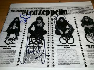 Led Zeppelin 10 x 8 signed by Robert Plant,  Jimmy Page & John Paul Jones 5
