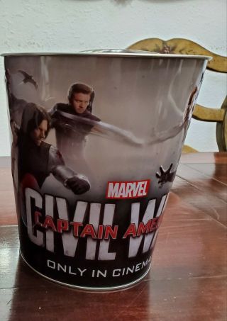 Marvel Civil War Popcorn Tin Bucket With Soda Cups