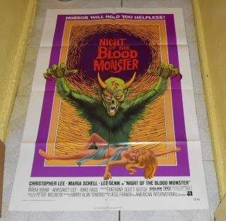 Night Of The Blood Monster One - Sheet Movie Poster Christopher Lee
