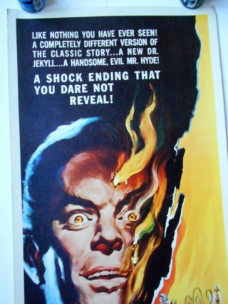 Jekyll ' s Inferno insert Hammer horror movie poster Two Faces of Dr Jekyll 4
