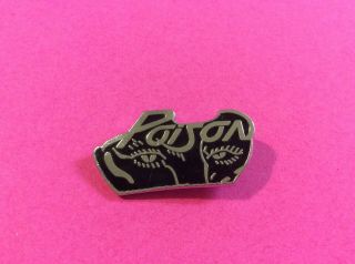 Rare Vintage Poison Enamel Pin Badge Heavy Rock Metal Glam Hair