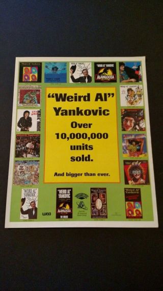 " Weird Al " Yankovic 10,  000,  000 Units Rare Print Promo Poster Ad