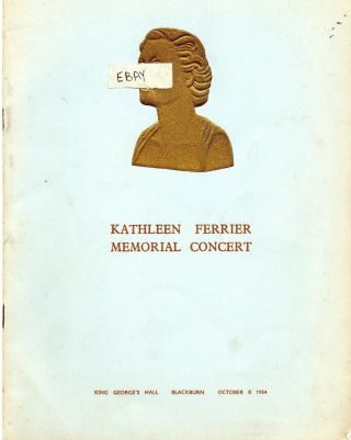 Kathleen Ferrier Memorial Concert 1954 Programme.  Halle Orchestra.
