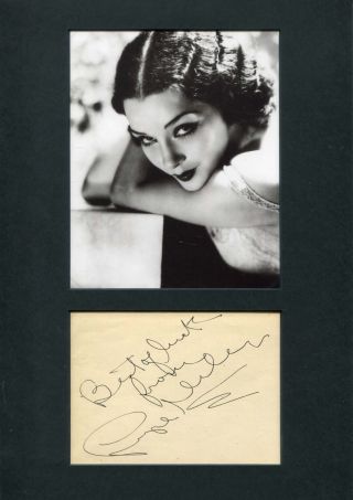 Lupe Velez Authentic Autograph,  Signed Album Page Mounted