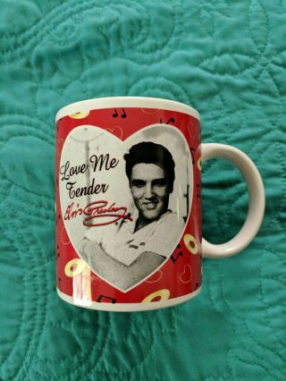 Vintage Rare Elvis Presley " Love Me Tender " Ceramic Coffee Mug 1998